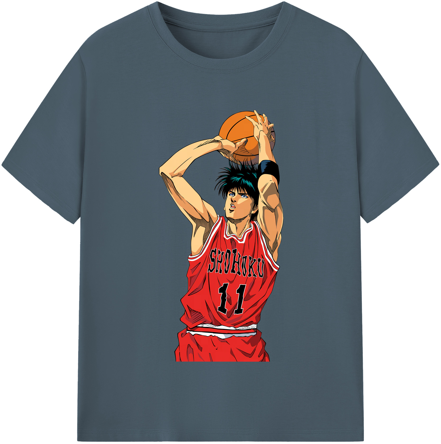 SLAM DUNK／スラムダンク 綿100％半袖Tシャツ（フロントプリント）
